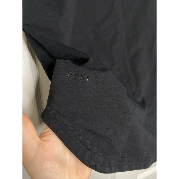 BYLT Mens Lux Zip Short Sleeve Polo Black Medium - Picture 2 of 7